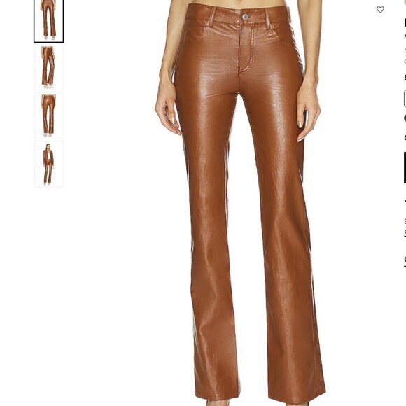 A.L.C. Faux leather Freddie Pant in cognac